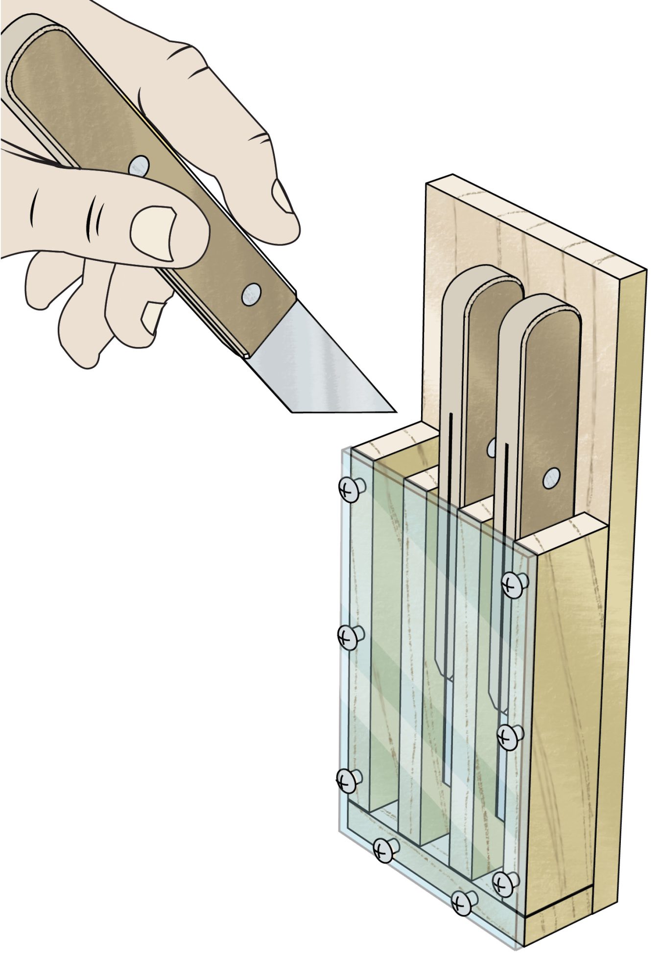 Drawing of marking knife case
